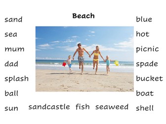 A3 Vocab for small world area (Beach)