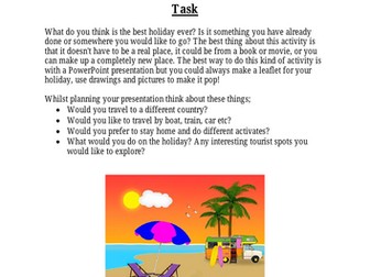 Summer Holiday Presentation Activity.