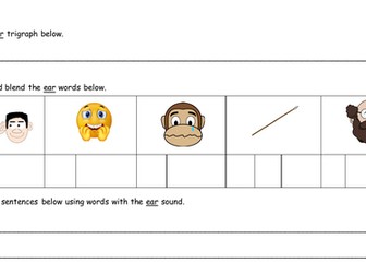 Phonics Phase 3 Worksheets (full set) Sound boxes for segmenting and blending Key Stage 1