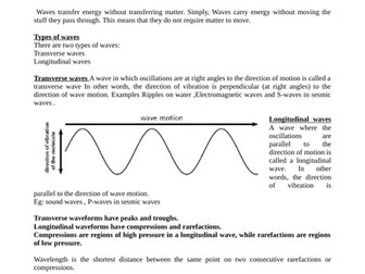 Wave properties and Electromagnetic Spectrum revision notes for EDEXCEL GCSE (9-1_)