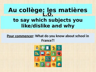 Y7 French Studio 1 - School Subjects