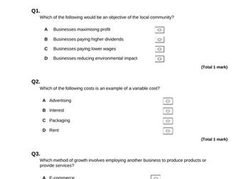 AQA GCSE Business Paper 1 Revision Booklets