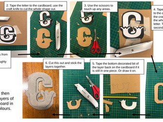 ART- Circus font made out of cardboard tutorial