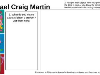 ART- Micheal Craig Martin worksheet activity