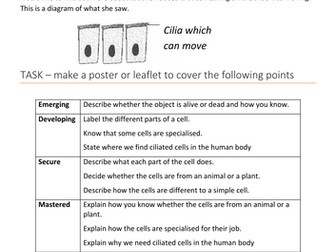 Cilliated Cells. A self-guided task