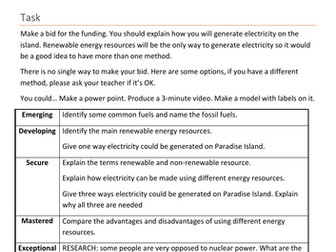 Energy & electricity - a self guided task