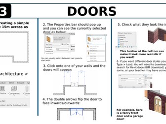 Revit Guide 3 - Doors (Architecture, Engineering, Design Technology CAD software)