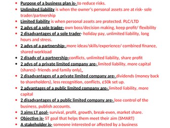 ocr business revision knowledge and answers