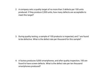 GCSE Business Operations Numeracy Question Bank with Answers