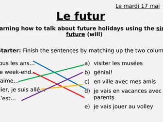 French lesson KS4 - simple future