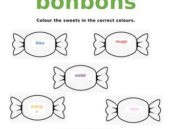 Des bonbons colouring sheet