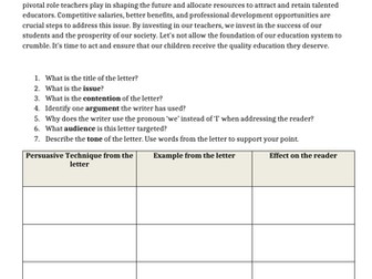 Argument Analysis: Letter to the Editor