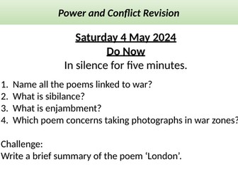 Power and Conflict - Final preparation for the 2024 Exam - Remains
