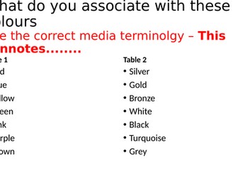 BTEC Media - Understanding Colour