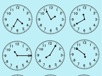Intervals of 5 minutes matching game