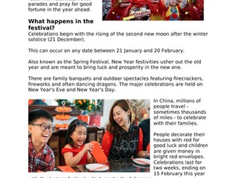 EAL Chinese New Year (Level B1 - C2)