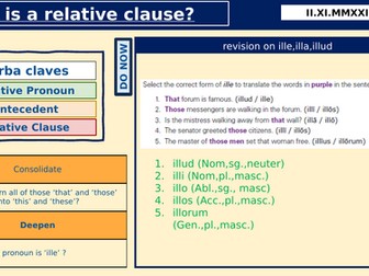 Relative pronouns and relative clauses- Latin GCSE Eduqas