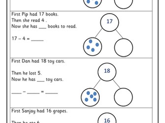 Subtraction with part whole diagrams
