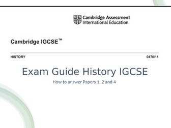Exam guidance for Cambridge IGCSE History (CIE - 0470). International Option