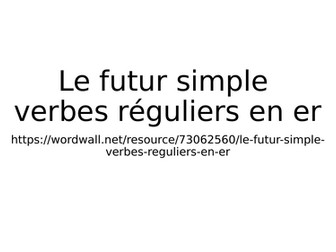 futur simple verbes réguliers en re