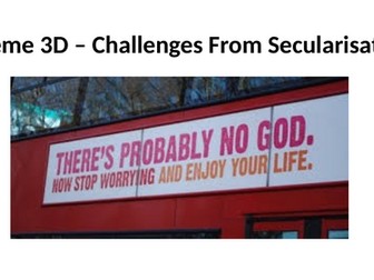 RS A Level Christianity EDUQAS Theme 3D: Challenges From Secularisation PPT