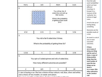 GCSE Statistics - Combinations (Product rule of counting)