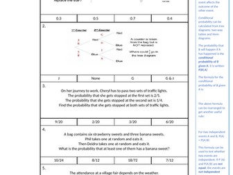 GCSE Statistics- Conditional Probability