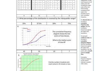 GCSE Stats-Cumulative Freq (deciles & percentiles)