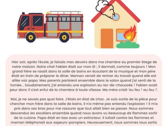 Le passé composé vs l'imparfait reading comprehension- Incendie dans un immeuble