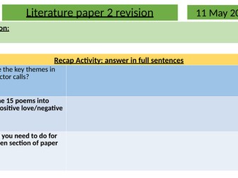 AQA Literature paper 2 revision