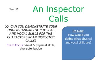 Edexcel GCSE Drama Exploring An Inspector Calls PowerPoints