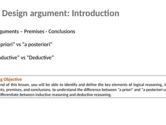 The Design Argument - Power point and worksheet for KS5 RS A-level