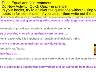Cambridge Nationals Health and Social Care RO32 topic 1 bundles lessons