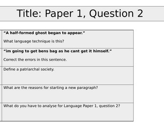 GCSE English Language Paper 1- Ugwu Paper