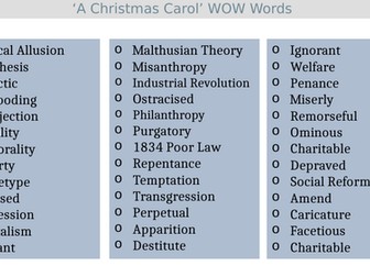 'A Christmas Carol' WOW Words