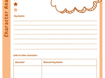 Character Analysis Sheets