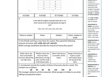 Averages & Combined Mean