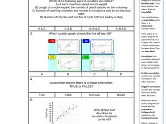 Scatter graphs & Correlation