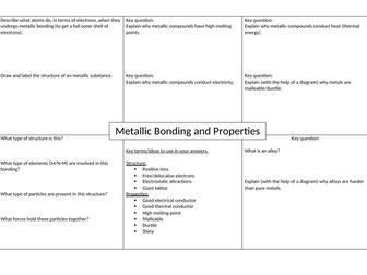 Metallic structures and properties