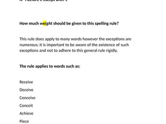 TEFL: is the rule 'i before e except after c' accurate?; Learning English