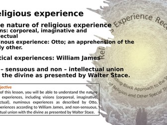 Religious Experience - power points plus worksheets for KS5 RS A-level