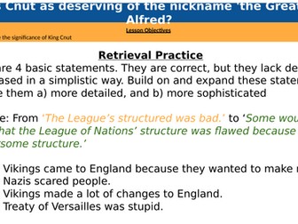 AQA GCSE History Lesson on King Cnut