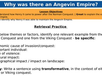 GCSE History lesson on development of Angevin Empire
