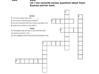 Yayoi Kusama crossword