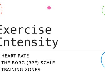BTEC Tech Award - Sport (2022) A3 - Exercise Intensity