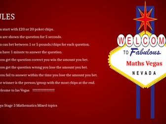 KEY Stage 3 Maths Vegas Quiz