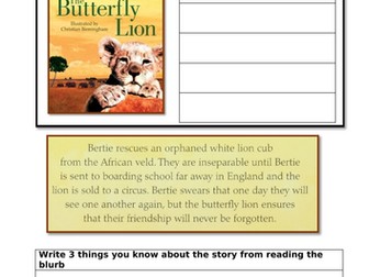 The Butterfly Lion - Lessons & Resources