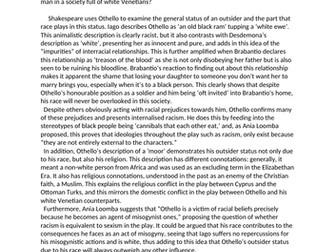 Grade A Othello Outsider Essay