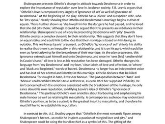 Grade A* Othello Love Essay