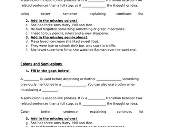 Colons and Semi-colons